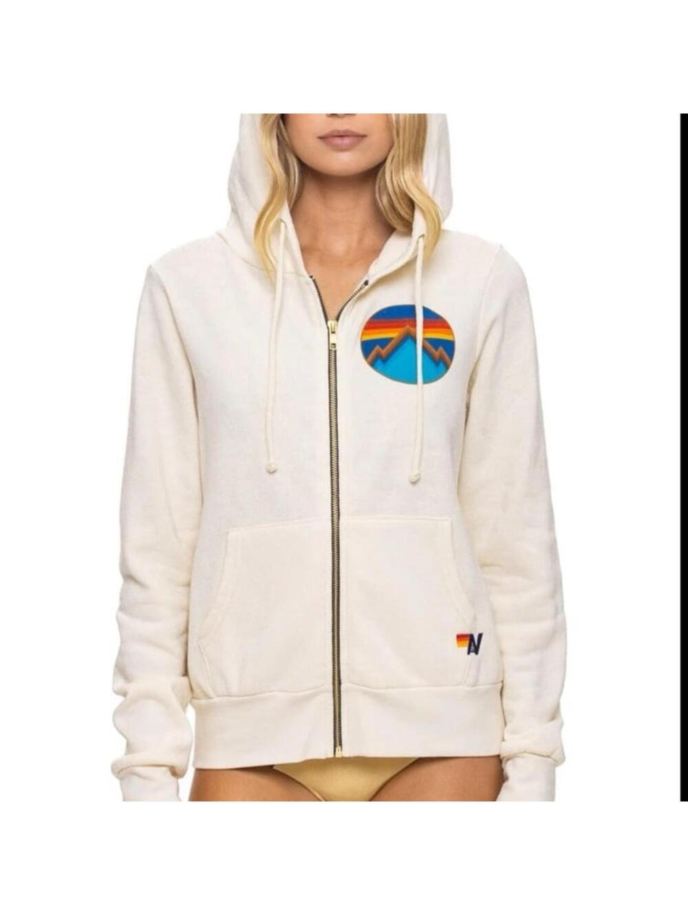 Aviator Nation ALL SEASONS CIRCLE ZIP HOODIE - VINTAGE WHITE Aviator size XS